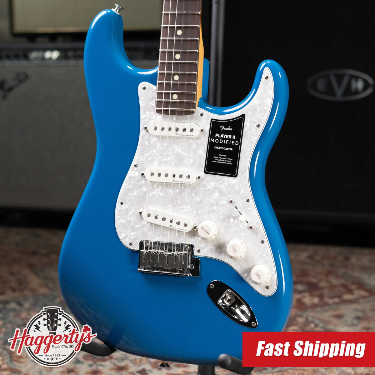 Fender Player II Modified Stratocaster Electric Guitar - Electric Blue with Gig Bag - Demo