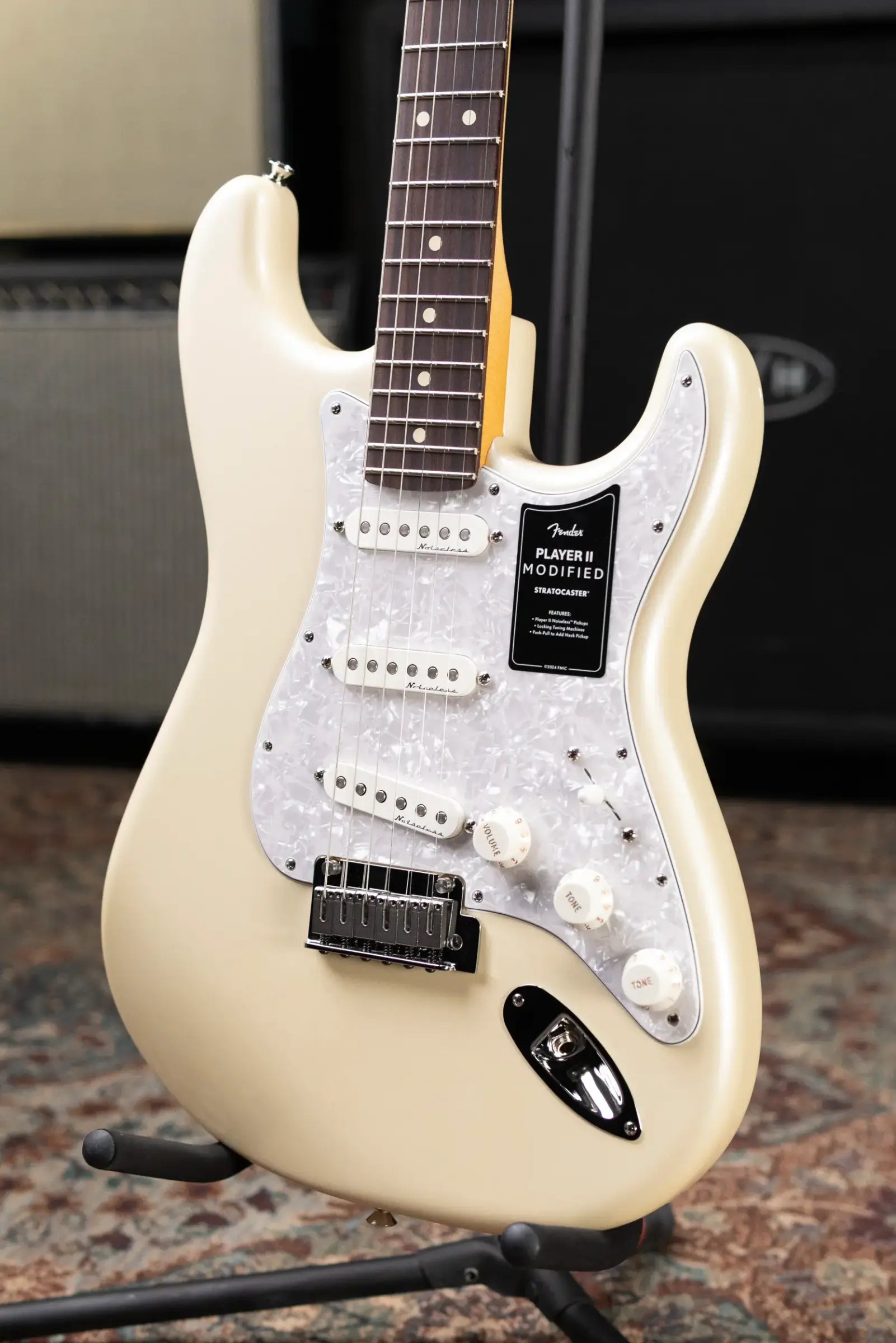 Fender Player II Modified Stratocaster Electric Guitar - Olympic Pearl with Gig Bag