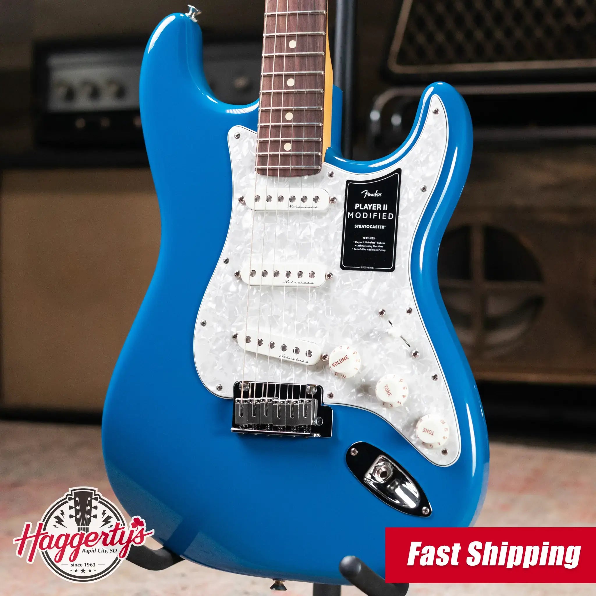 Fender Player II Modified Stratocaster Electric Guitar, Rosewood Fingerboard - Electric Blue with Deluxe Gig Bag