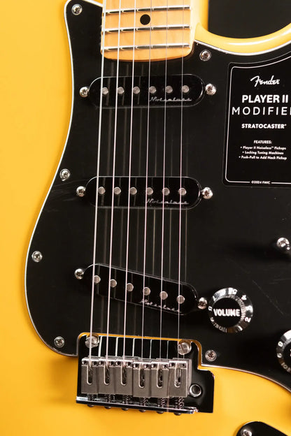Fender Player II Modified Stratocaster Electric Guitar - Sunshine Yellow, Maple Fingerboard with Deluxe Gig Bag