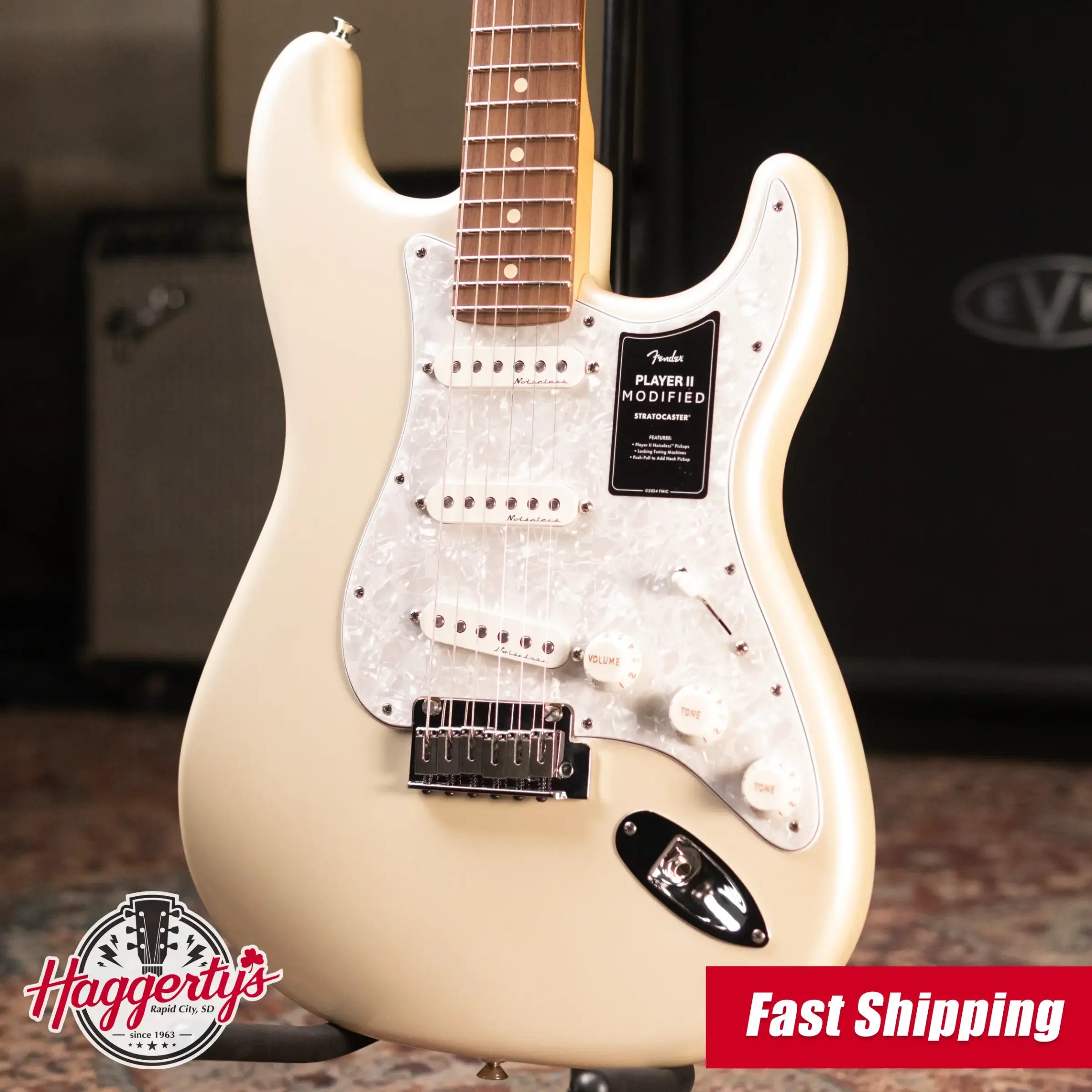 Fender Player II Modified Stratocaster, Rosewood Fingerboard Electric Guitar - Olympic Pearl with Deluxe Gig Bag