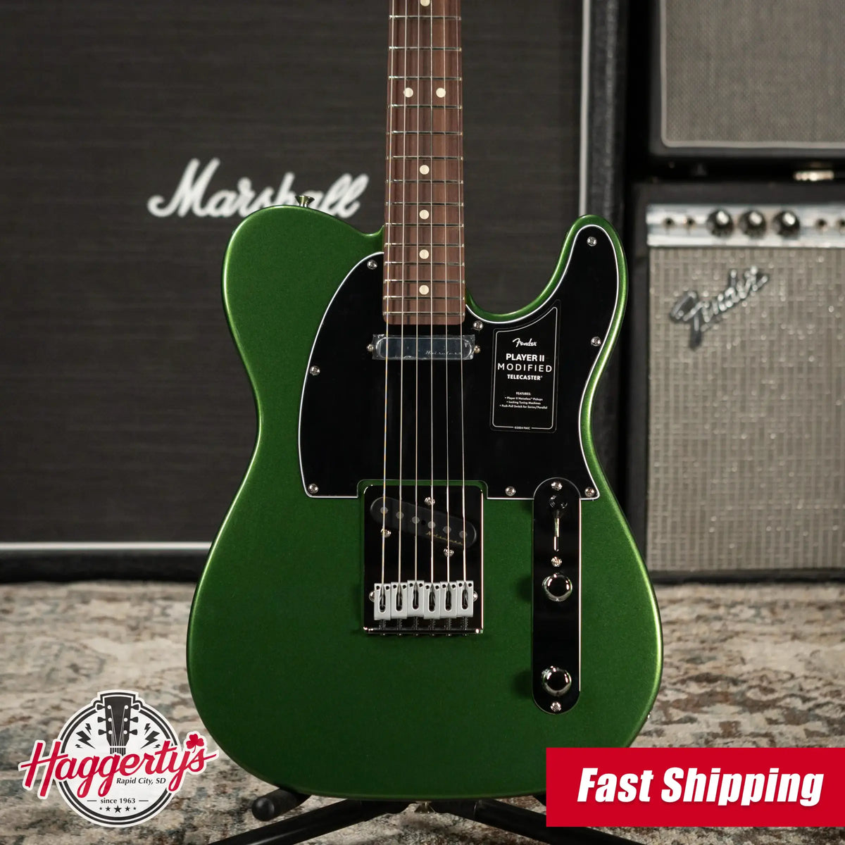 Fender Player II Modified Telecaster Electric Guitar - Harvest Green Metallic with Gig Bag - Demo