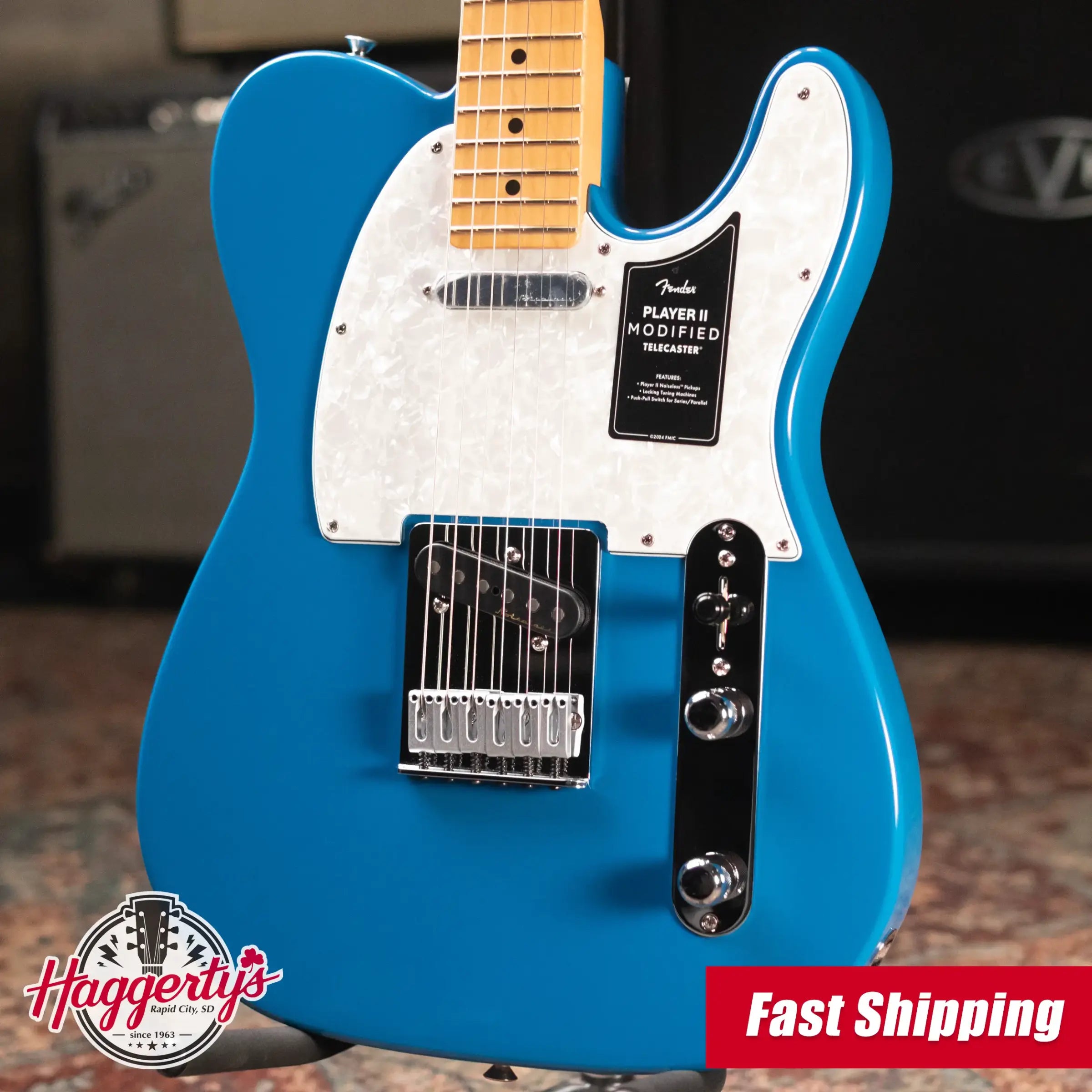 Fender Player II Modified Telecaster, Maple Fingerboard Electric Guitar - Electric Blue with Deluxe Gig Bag