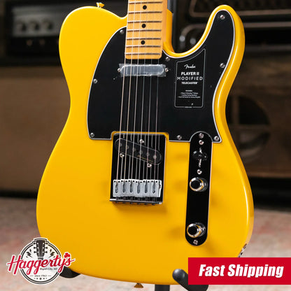 Fender Player II Modified Telecaster, Maple Fingerboard Electric Guitar - Sunshine Yellow with Deluxe Gig Bag