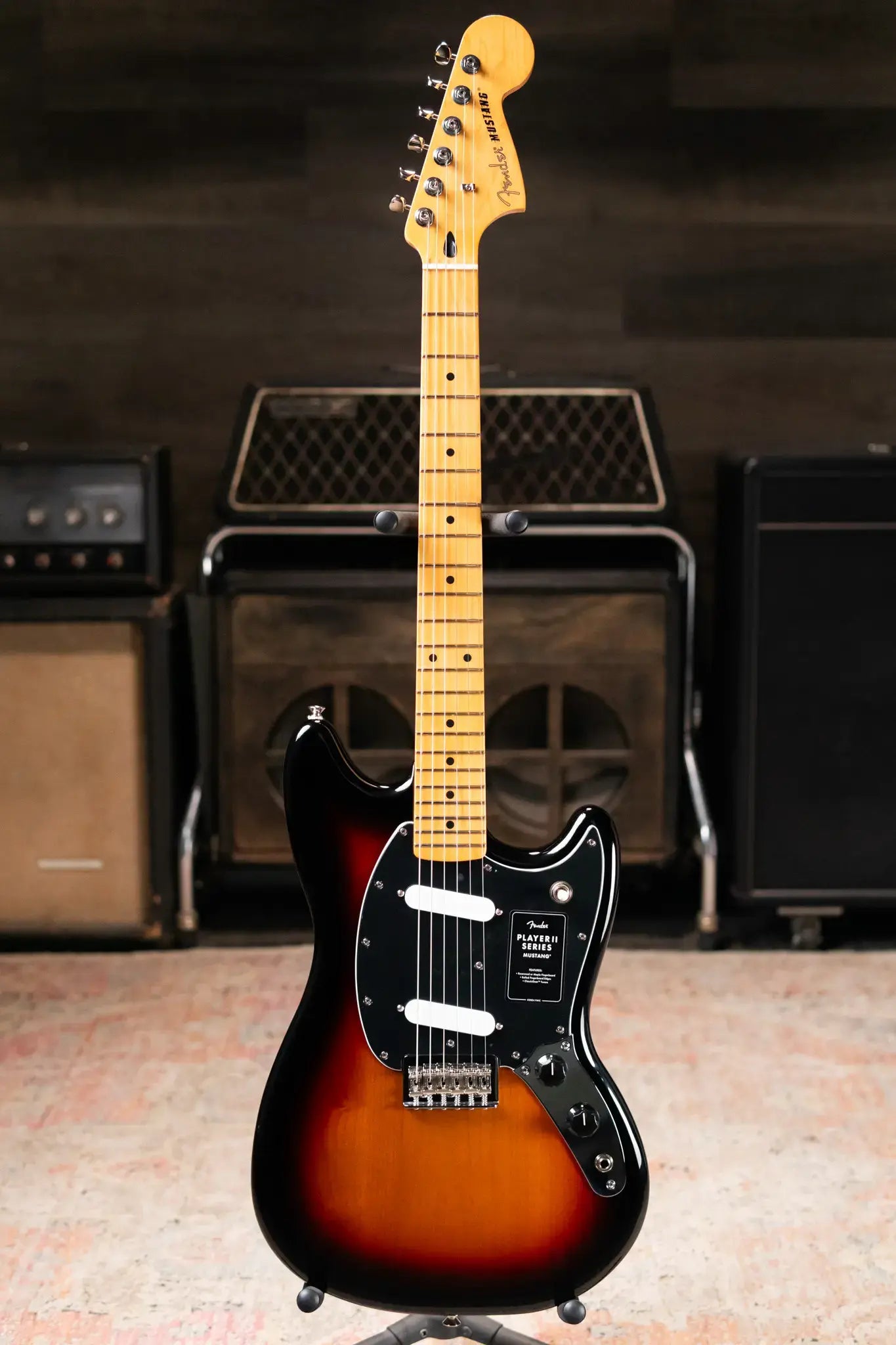 Fender Player II Mustang, Maple Fingerboard Electric Guitar - 3-Color Sunburst