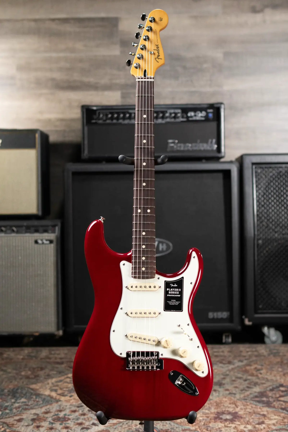 Fender Player II Stratocaster Electric Guitar - Transparent Cherry Burst - Demo