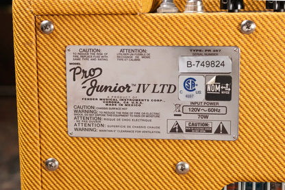 Fender Pro Junior IV 15-Watt 1x10" Guitar Combo, Lacquered Tweed - Used