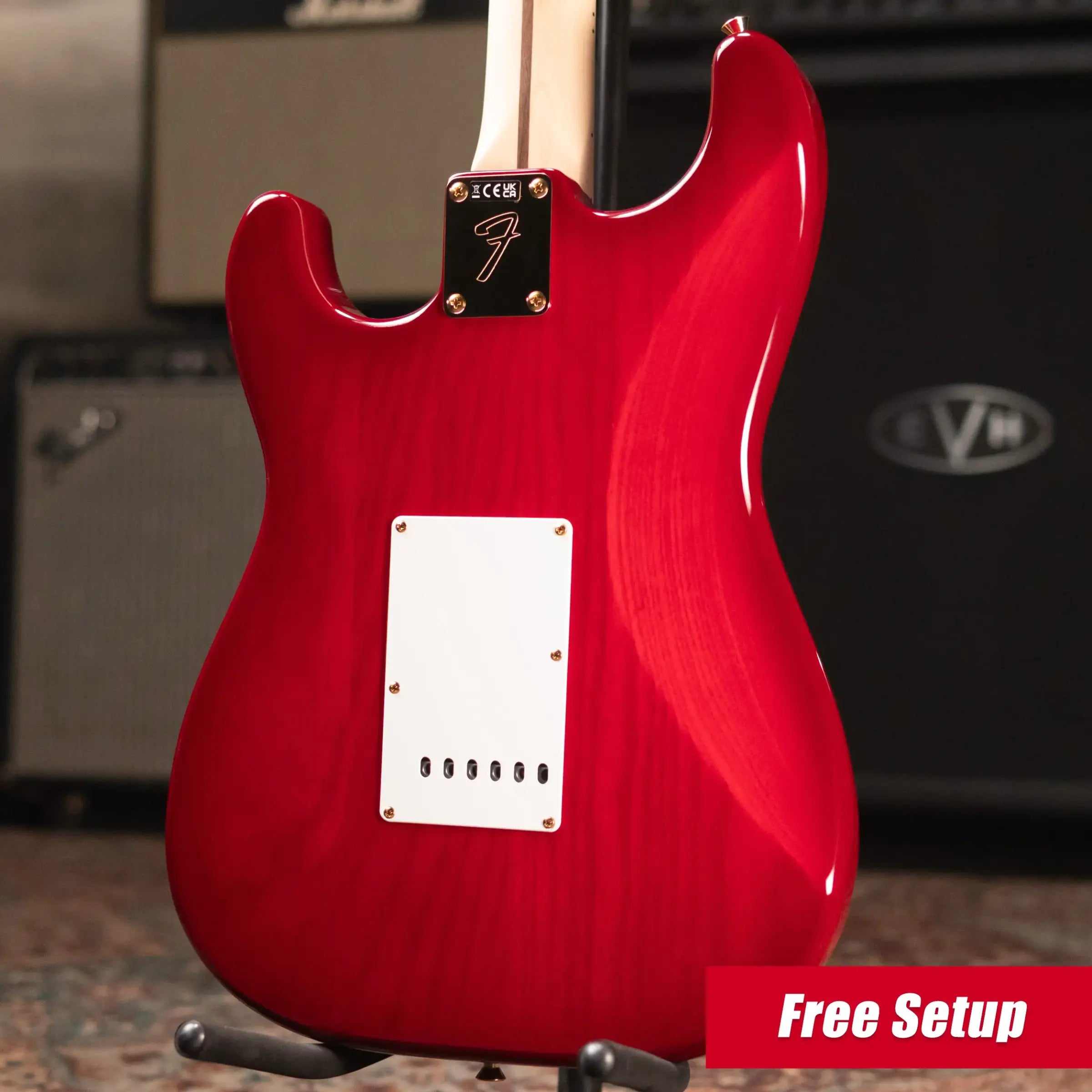 Fender Richie Kotzen Stratocaster, Maple Fingerboard Electric Guitar - Transparent Red Burst with Gig Bag