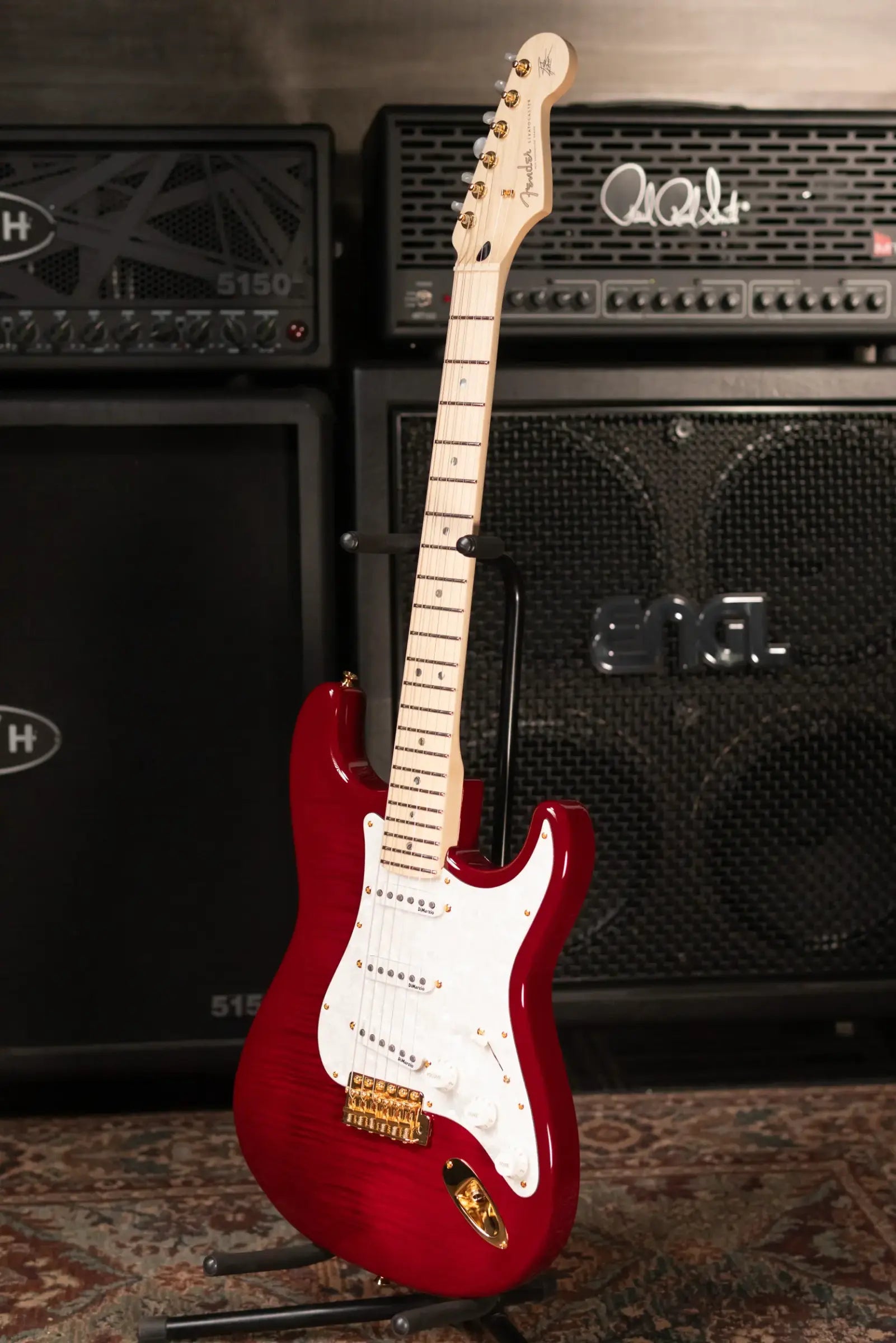 Fender Richie Kotzen Stratocaster, Maple Fingerboard Electric Guitar - Transparent Red Burst with Gig Bag