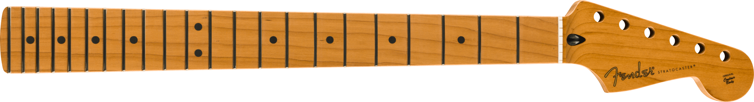 Fender Satin Roasted Maple Fat Stratocaster Neck, 22 Medium Jumbo Frets, 9.5", U Shape