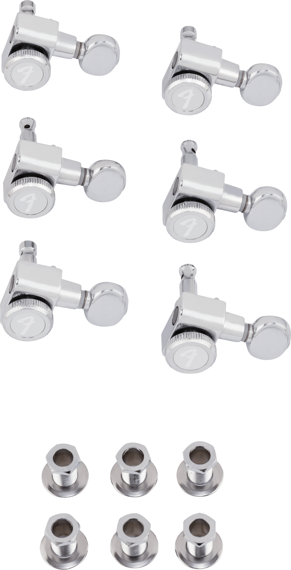 Fender Staggered Locking Tuners with Vintage-Style Buttons - Polished Chrome
