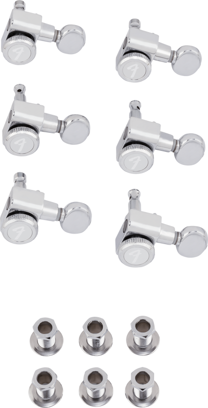 Fender Staggered Locking Tuners with Vintage-Style Buttons - Polished Chrome