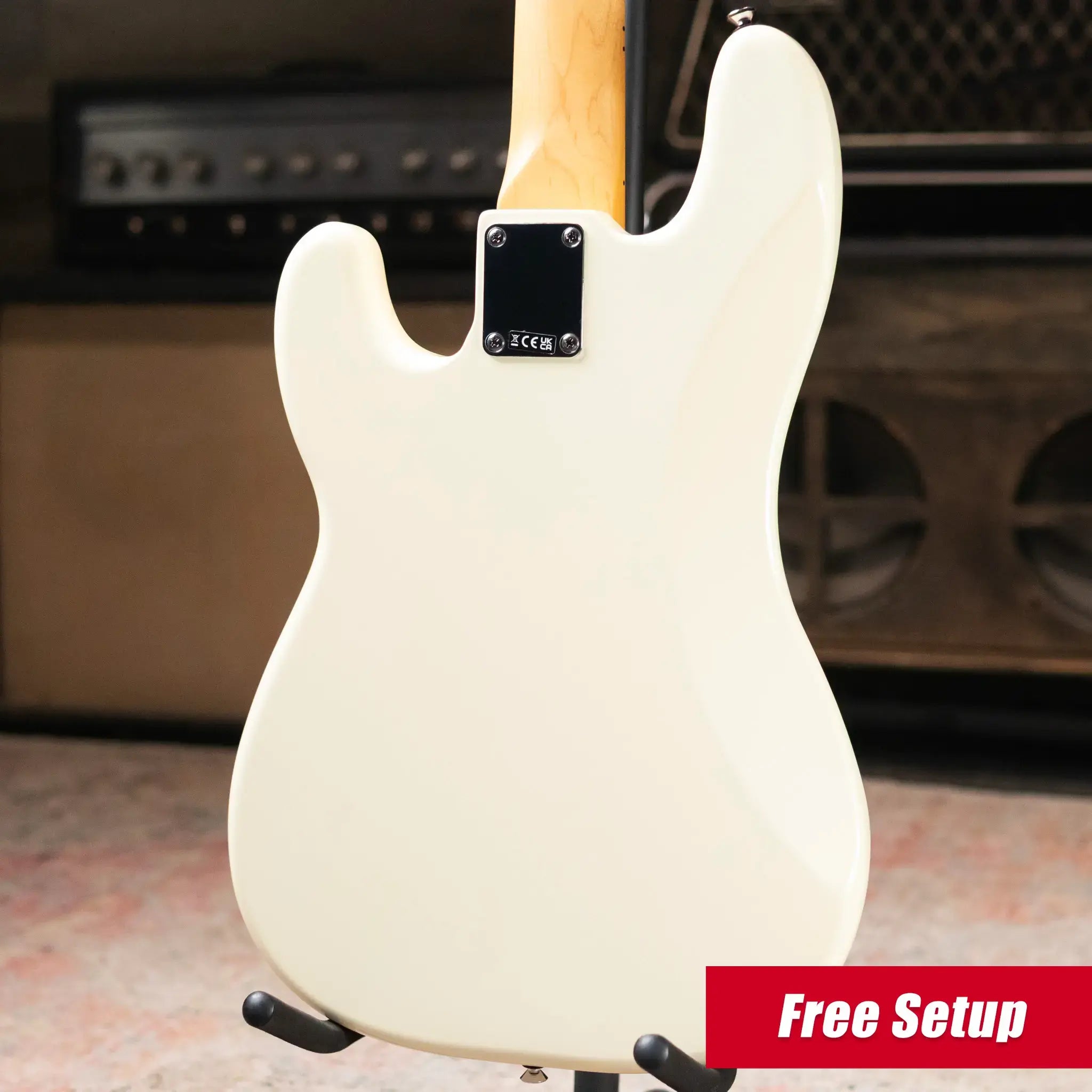 Fender Standard Precision Bass, Maple Fingerboard, Black Pickguard - Olympic White