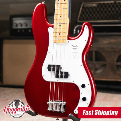 Fender Standard Precision Bass, Maple Fingerboard, White Pickguard - Candy Cola