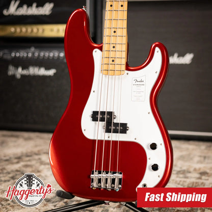 Fender Standard Precision Bass, Maple Fingerboard, White Pickguard - Candy Cola