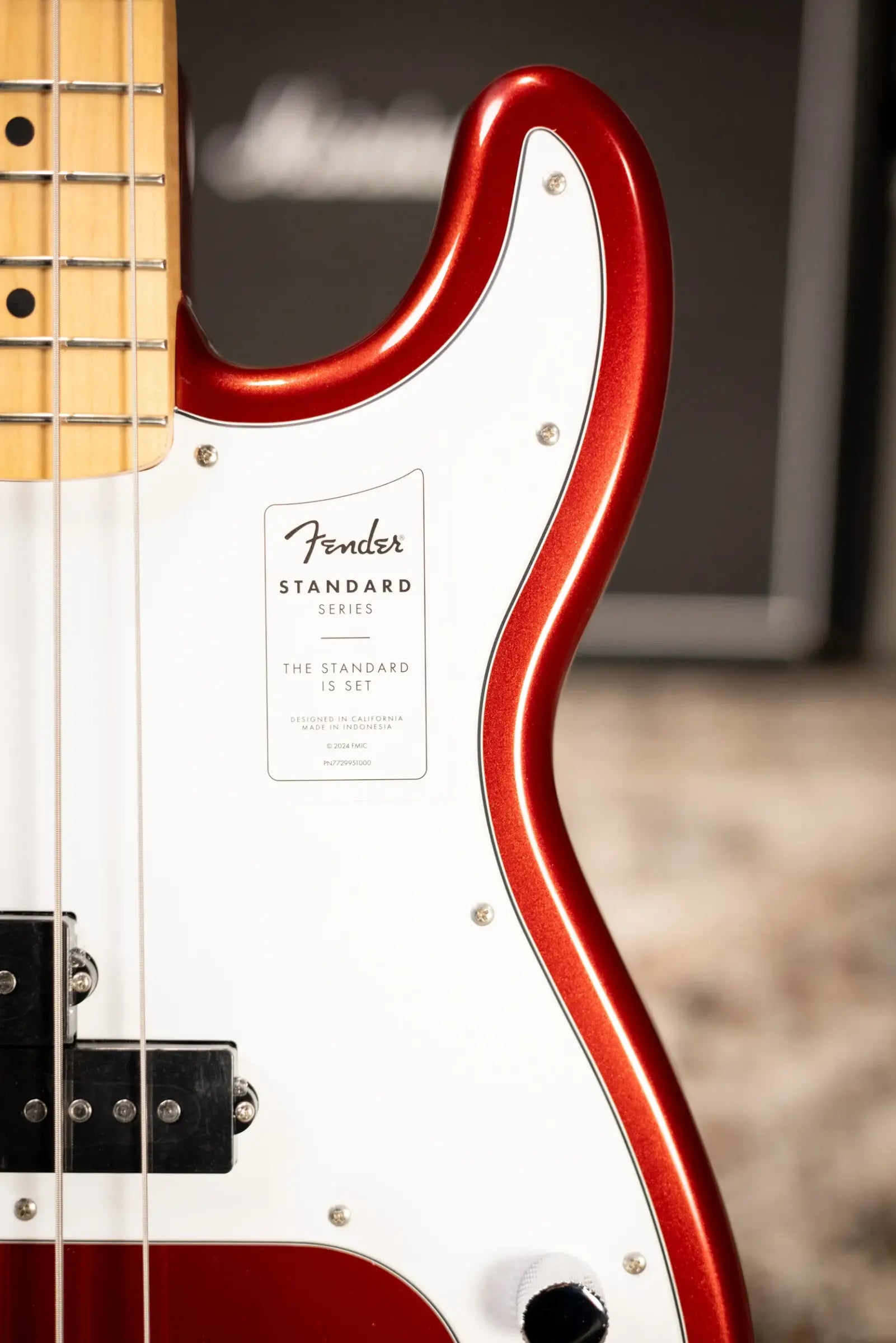 Fender Standard Precision Bass, Maple Fingerboard, White Pickguard - Candy Cola