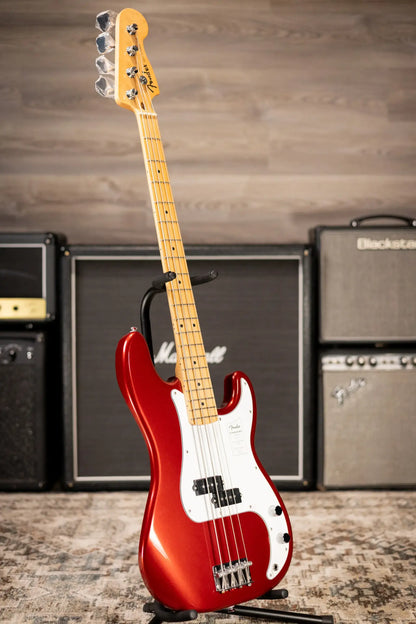 Fender Standard Precision Bass, Maple Fingerboard, White Pickguard - Candy Cola