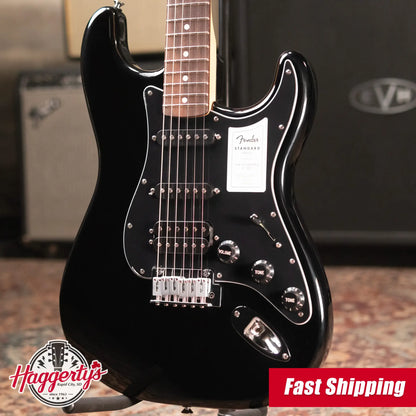 Fender Standard Stratocaster HSS, Laurel Fingerboard, Black Pickguard Electric Guitar - Black