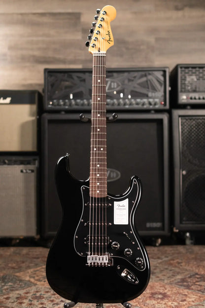 Fender Standard Stratocaster HSS, Laurel Fingerboard, Black Pickguard Electric Guitar - Black