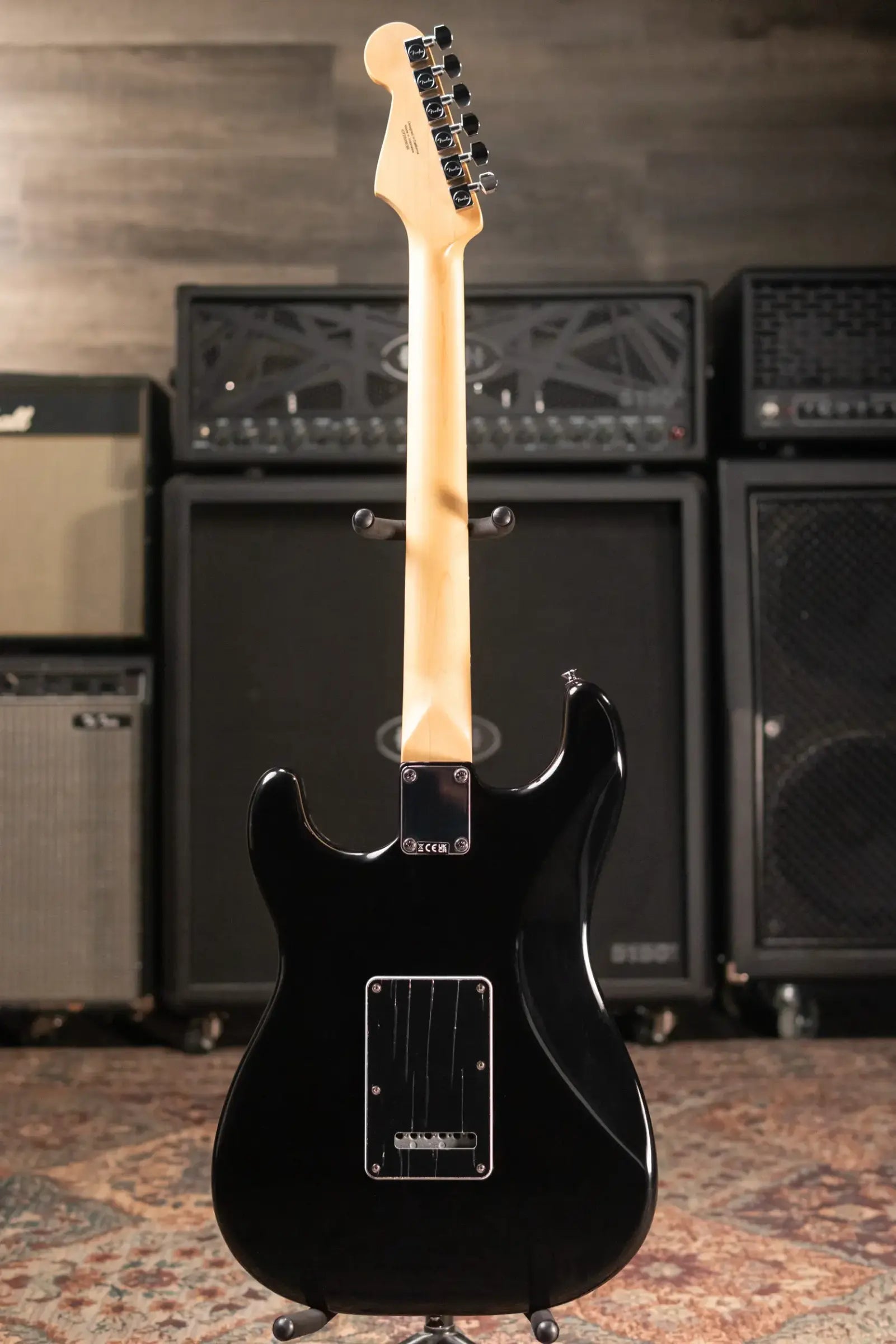 Fender Standard Stratocaster HSS, Laurel Fingerboard, Black Pickguard Electric Guitar - Black