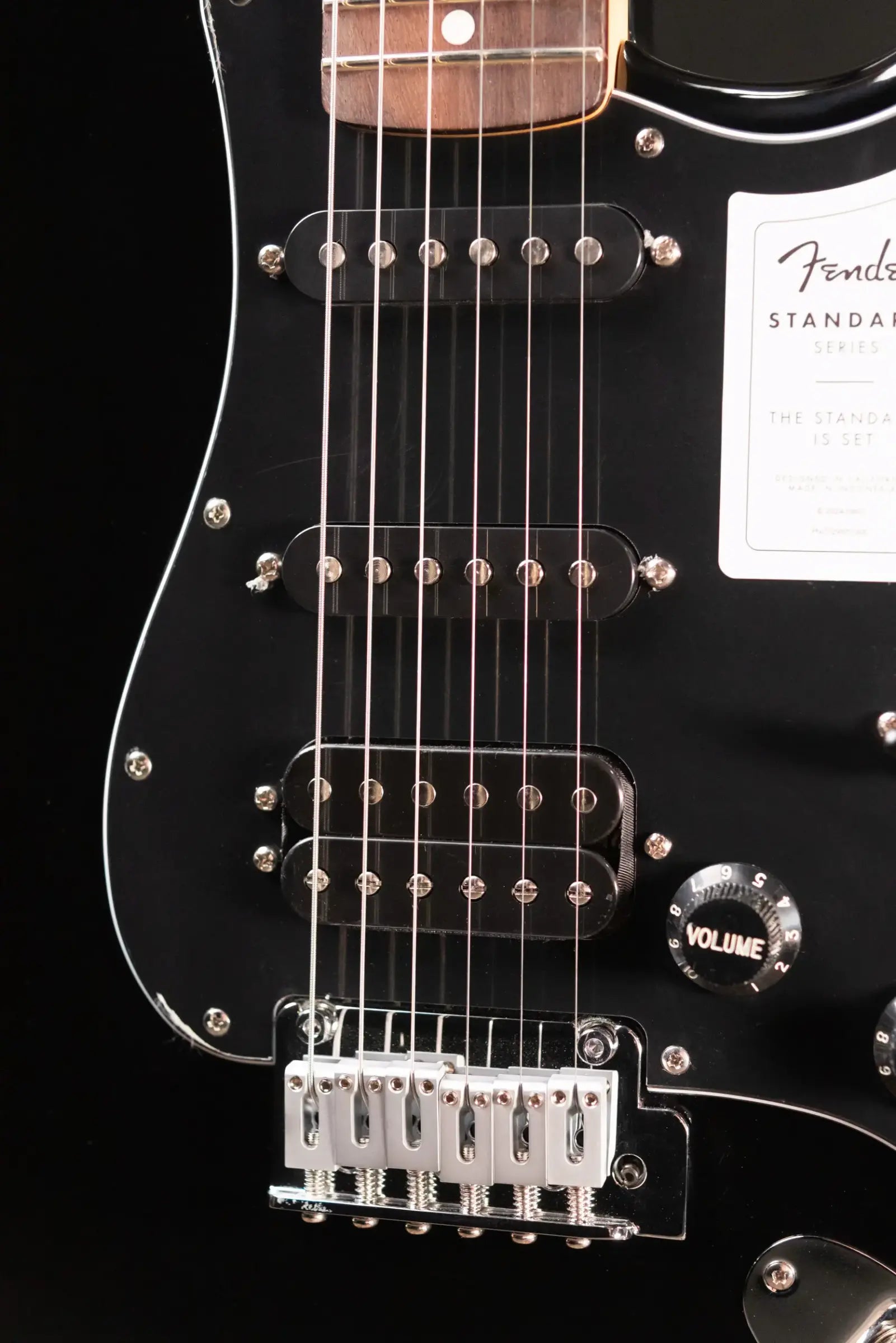 Fender Standard Stratocaster HSS, Laurel Fingerboard, Black Pickguard Electric Guitar - Black