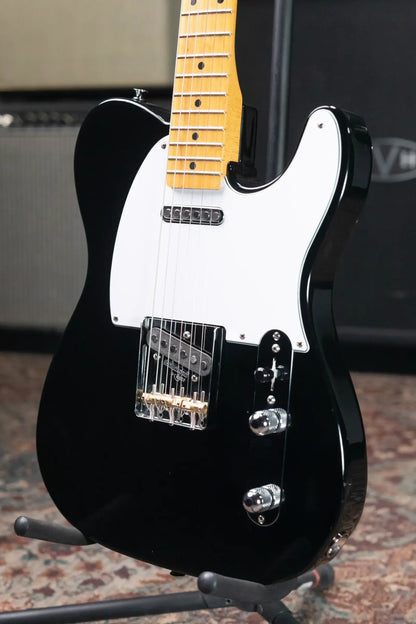 Fender MIJ Telecaster Electric Guitar - Black with Upgraded TV Jones Pickups and Hardshell Case - Used