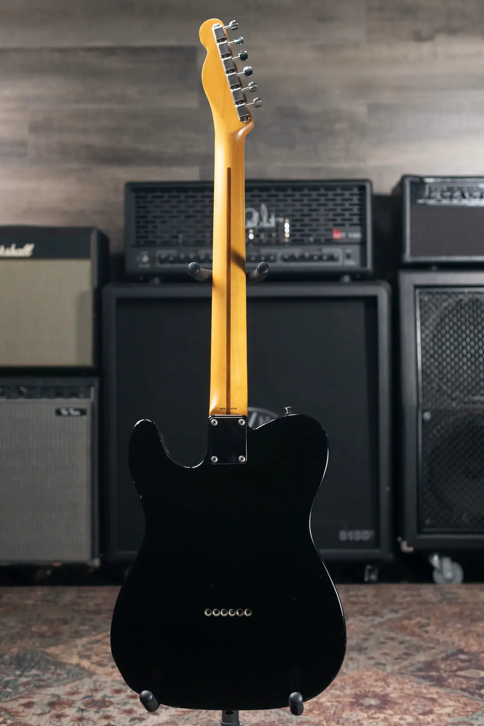 Fender MIJ Telecaster Electric Guitar - Black with Upgraded TV Jones Pickups and Hardshell Case - Used
