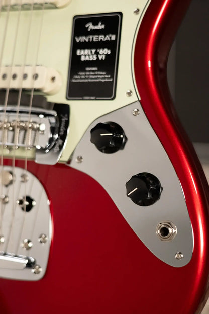 Fender Vintera III Early '60s Bass VI - Candy Apple Red with Gig Bag