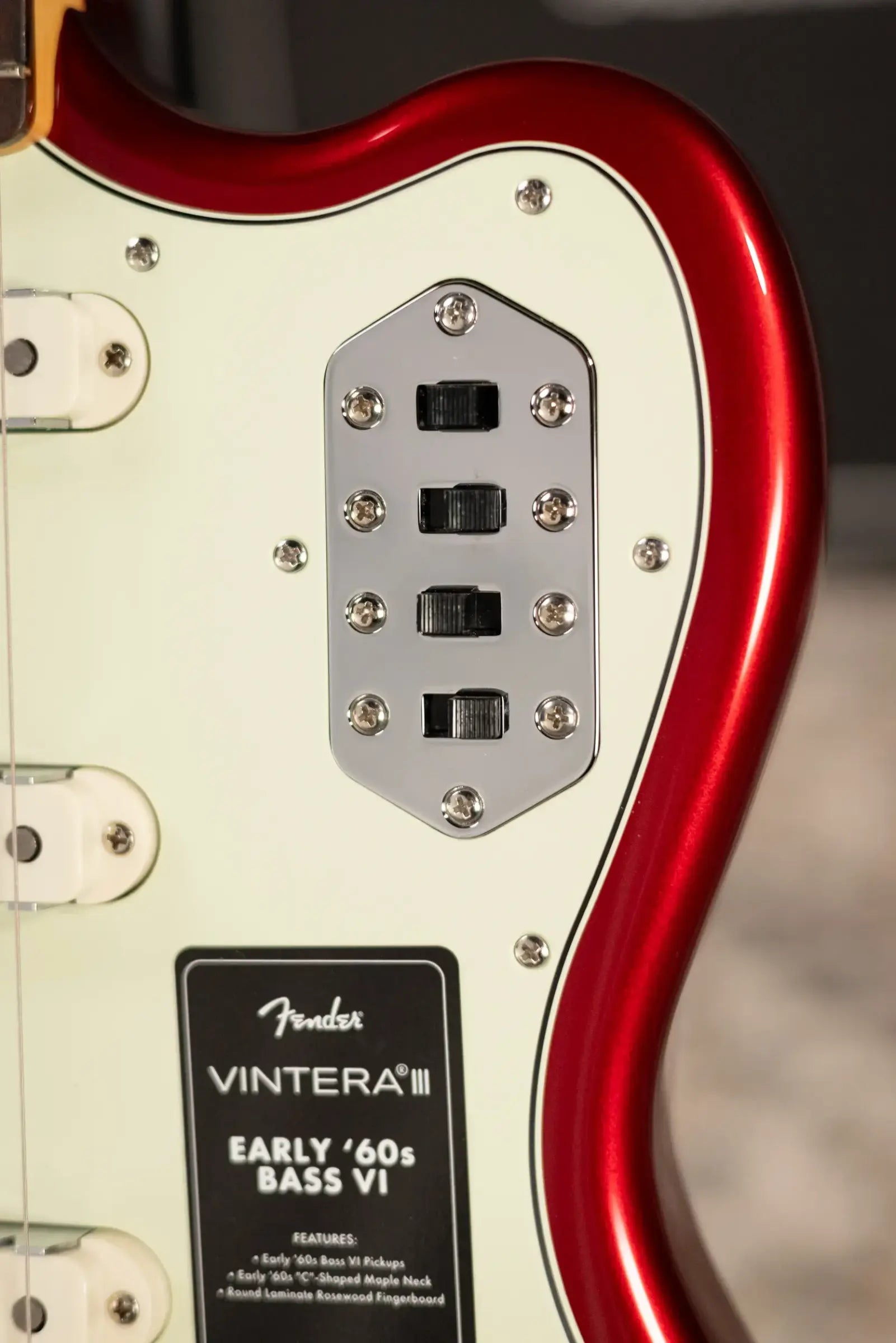 Fender Vintera III Early '60s Bass VI - Candy Apple Red with Gig Bag