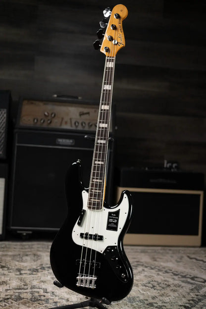 Fender Vintera III Early '70s Jazz Bass Guitar - Black with Gig Bag