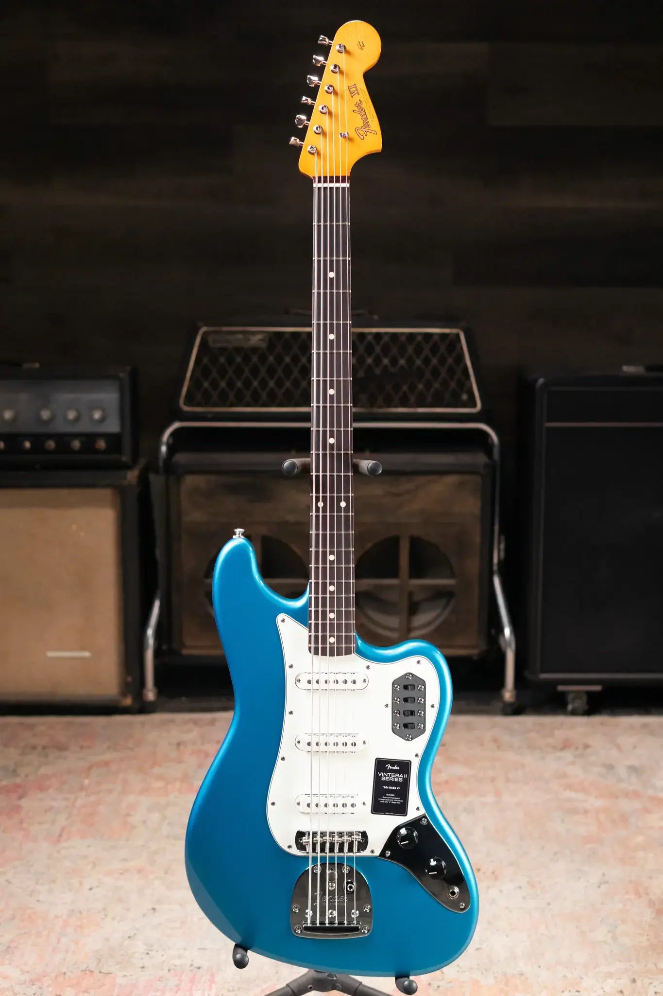 Fender Vintera II '60s Bass VI - Lake Placid Blue with Gig Bag