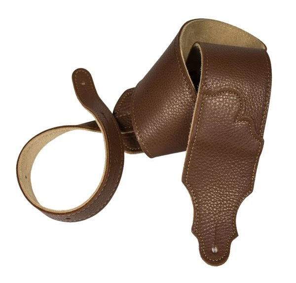 Franklin Straps 3"  Original Natural Glove Leather Series Guitar Strap - Caramel with Gold Stitch