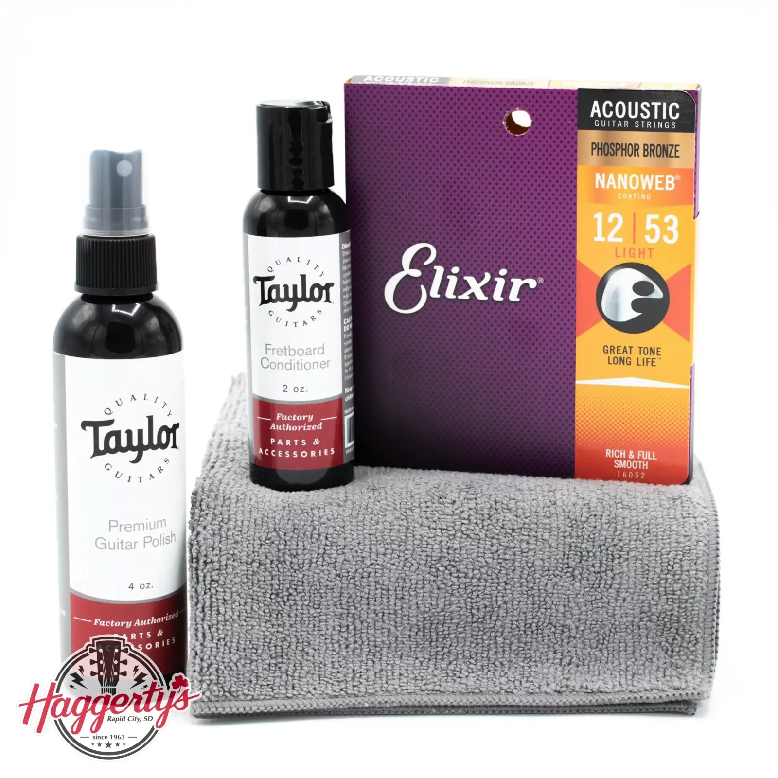 Taylor Gloss Guitar Cleaner Bundle w/ Elixir 12-53 Lights