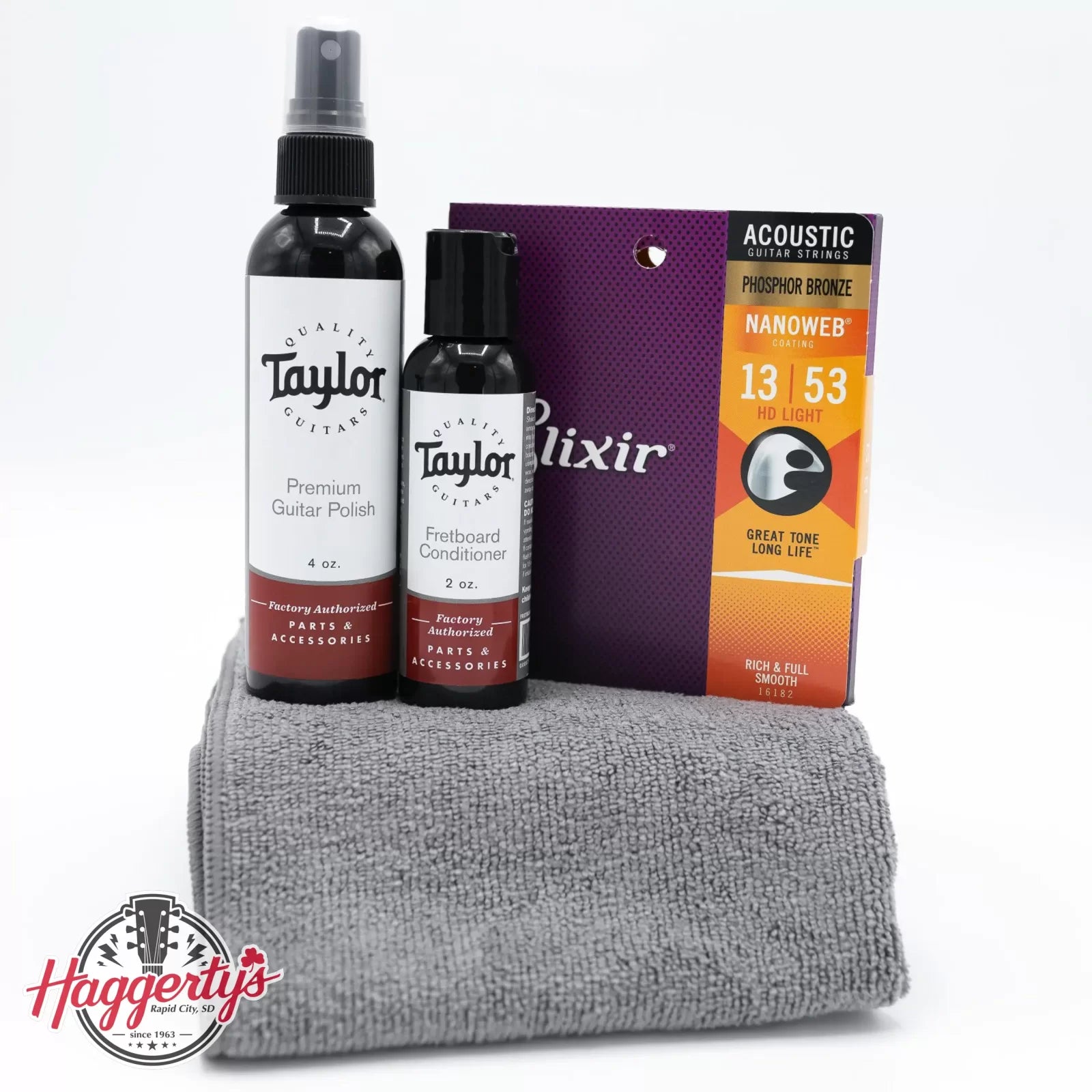 Taylor Gloss Guitar Cleaner Bundle w/ Elixir 13-53 HD Lights