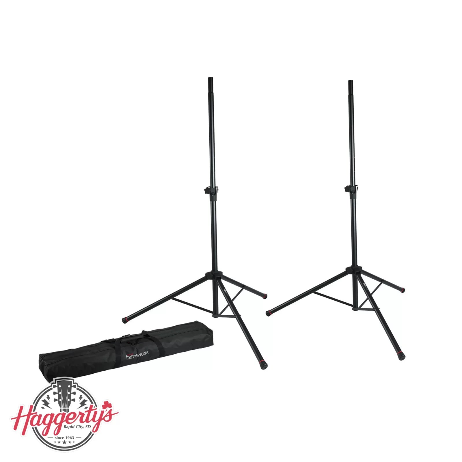 Gator Frameworks GFW-SPK-2000SET Standard Aluminum Speaker Stands (set of 2) with Carry Bag