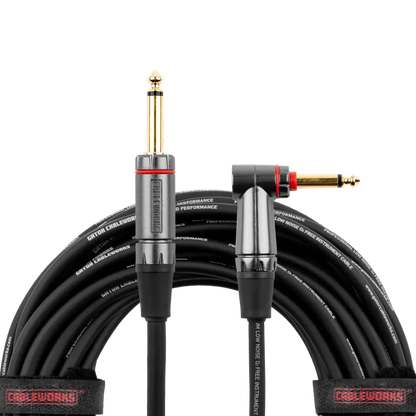 Gator Cableworks Headliner Series Instrument Cable - 10ft - Quiet Connect - Right Angle