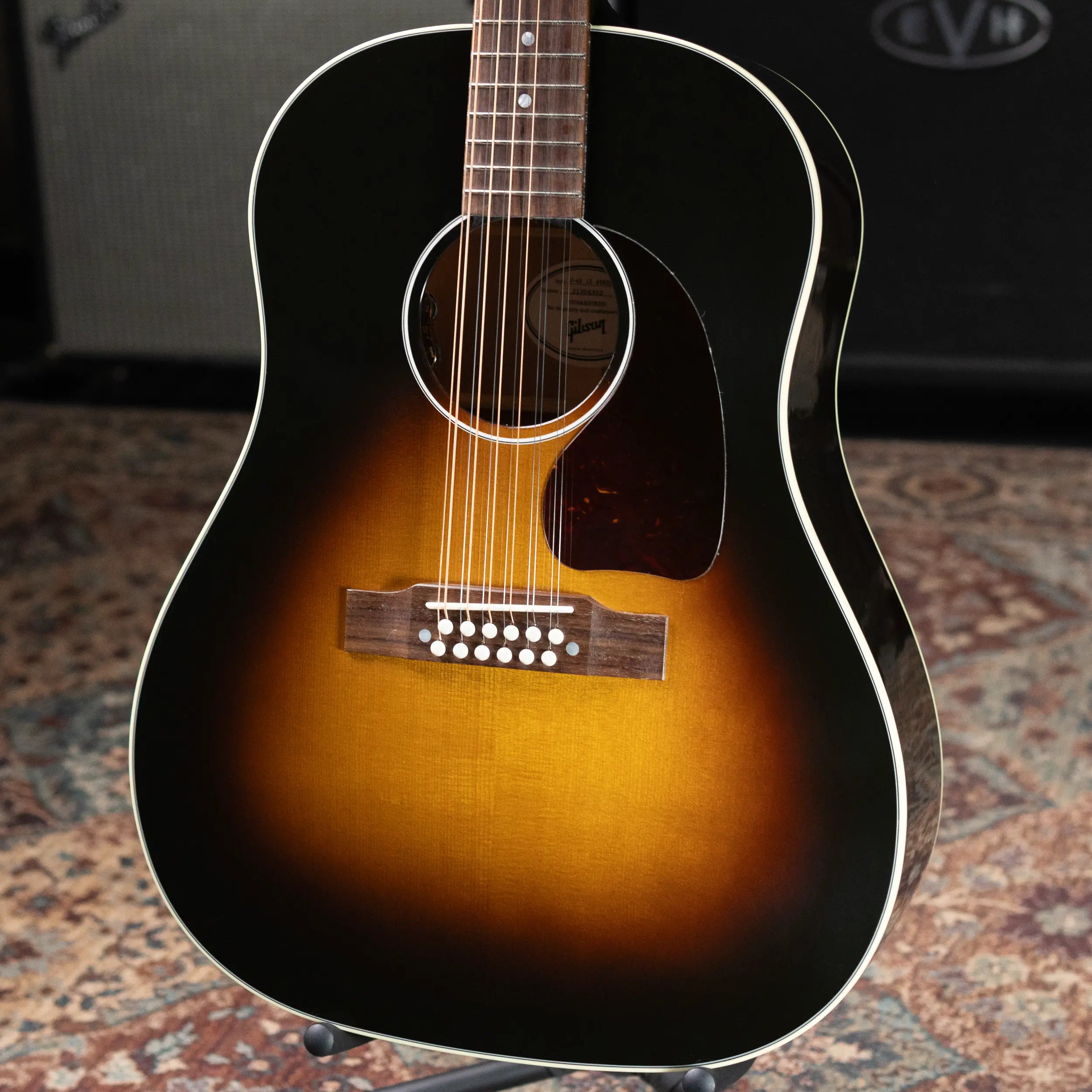 Gibson J-45 Standard 12-String Acoustic/Electric Guitar - Vintage Sunburst with Hardshell Case