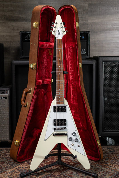 Gibson '70s Flying V Electric Guitar - Classic White with Hardshell Case