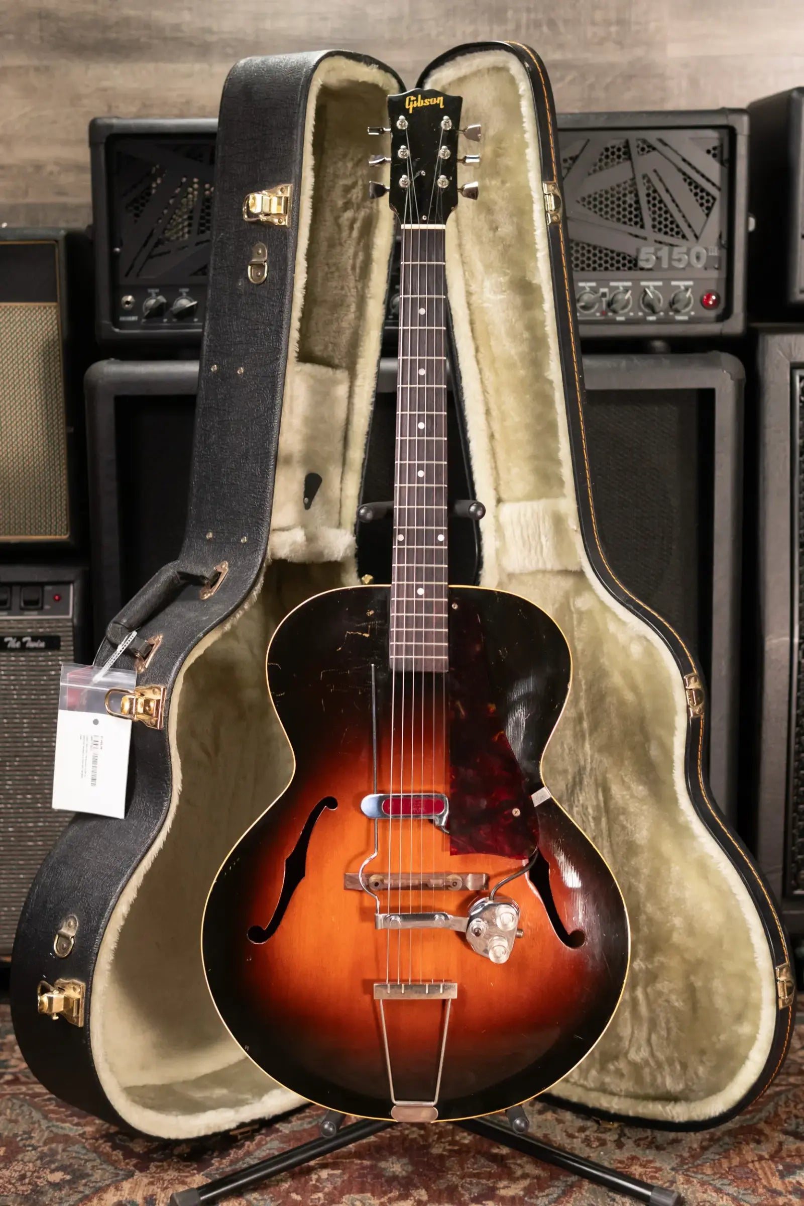 Gibson 1946-1952 L-48 Acoustic Guitar with DeArmond Monkey on a Stick - Tobacco Sunburst with Hardshell Case - Used