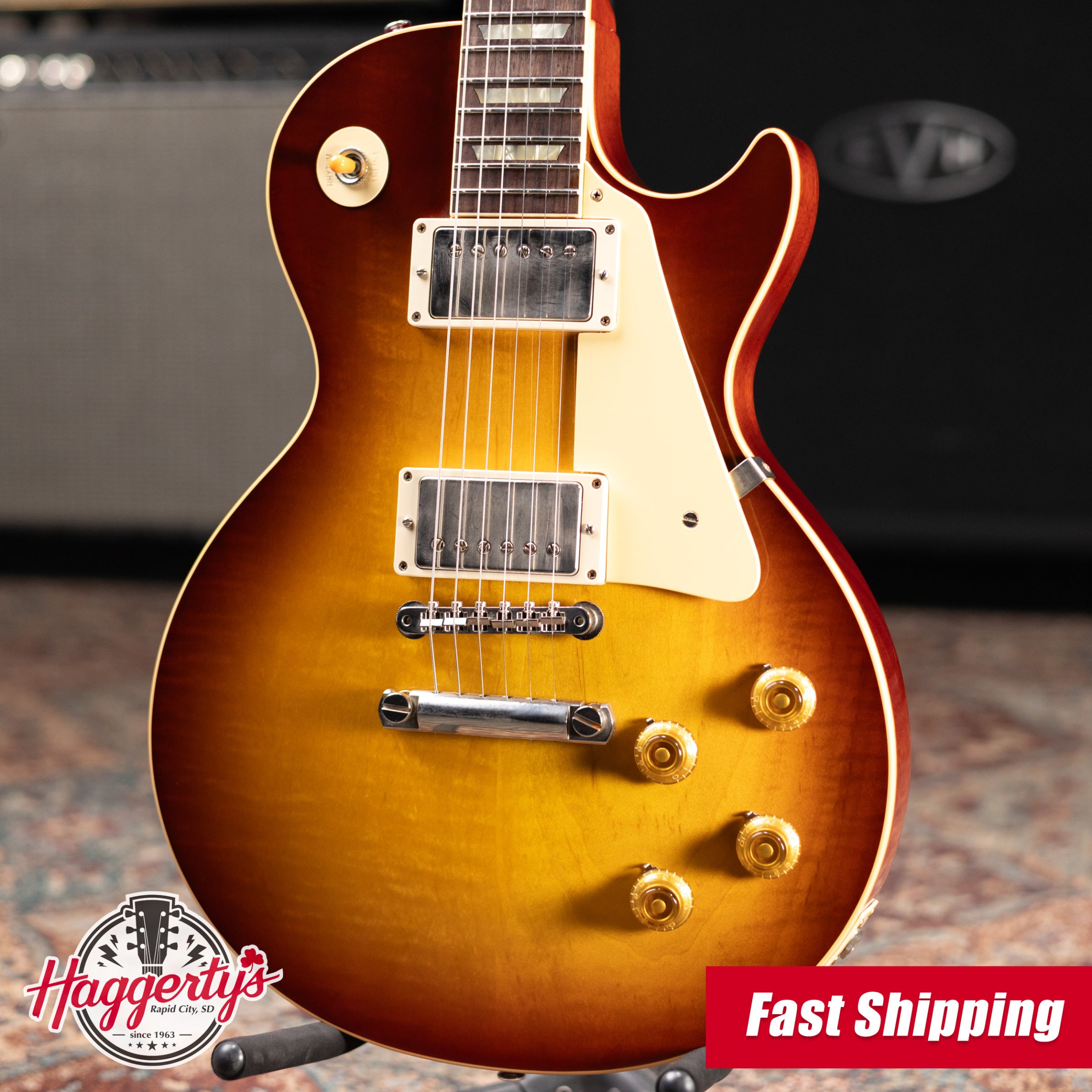 Gibson Custom Shop Les Paul 1958 Historic Collection 70th Anniversary Electric Guitar - Iced Tea Burst with Hardshell Case - Used