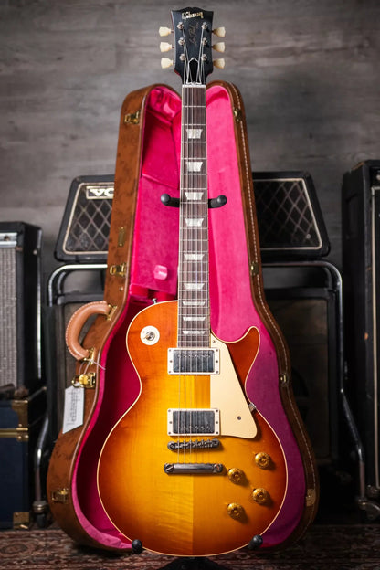 Gibson Custom Shop 1958 Les Paul Standard Reissue - VOS Iced Tea Burst with Brown/Pink Lifton Reissue 5-Latch Case - Floor Model