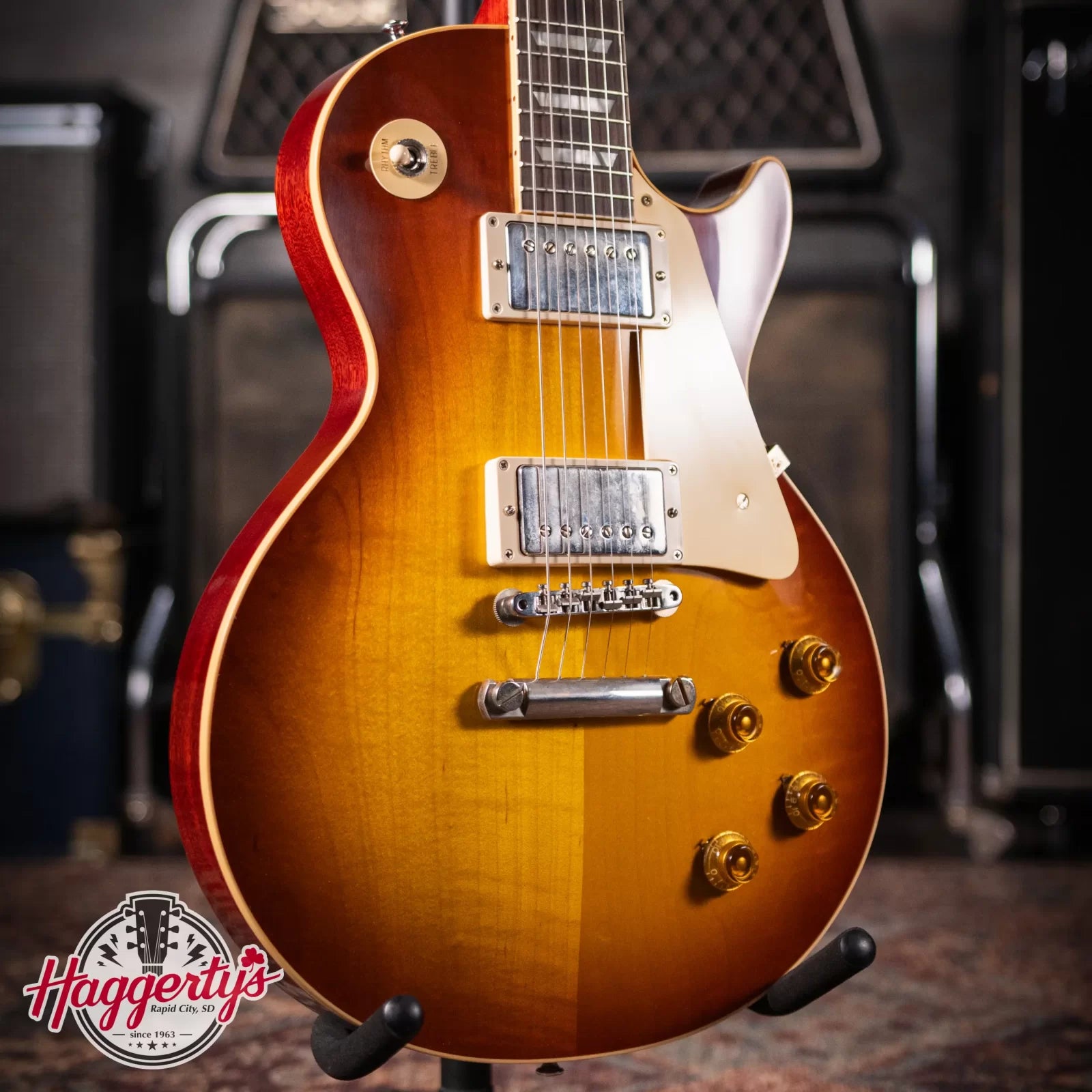 Gibson Custom Shop 1958 Les Paul Standard Reissue - VOS Iced Tea Burst with Brown/Pink Lifton Reissue 5-Latch Case - Floor Model