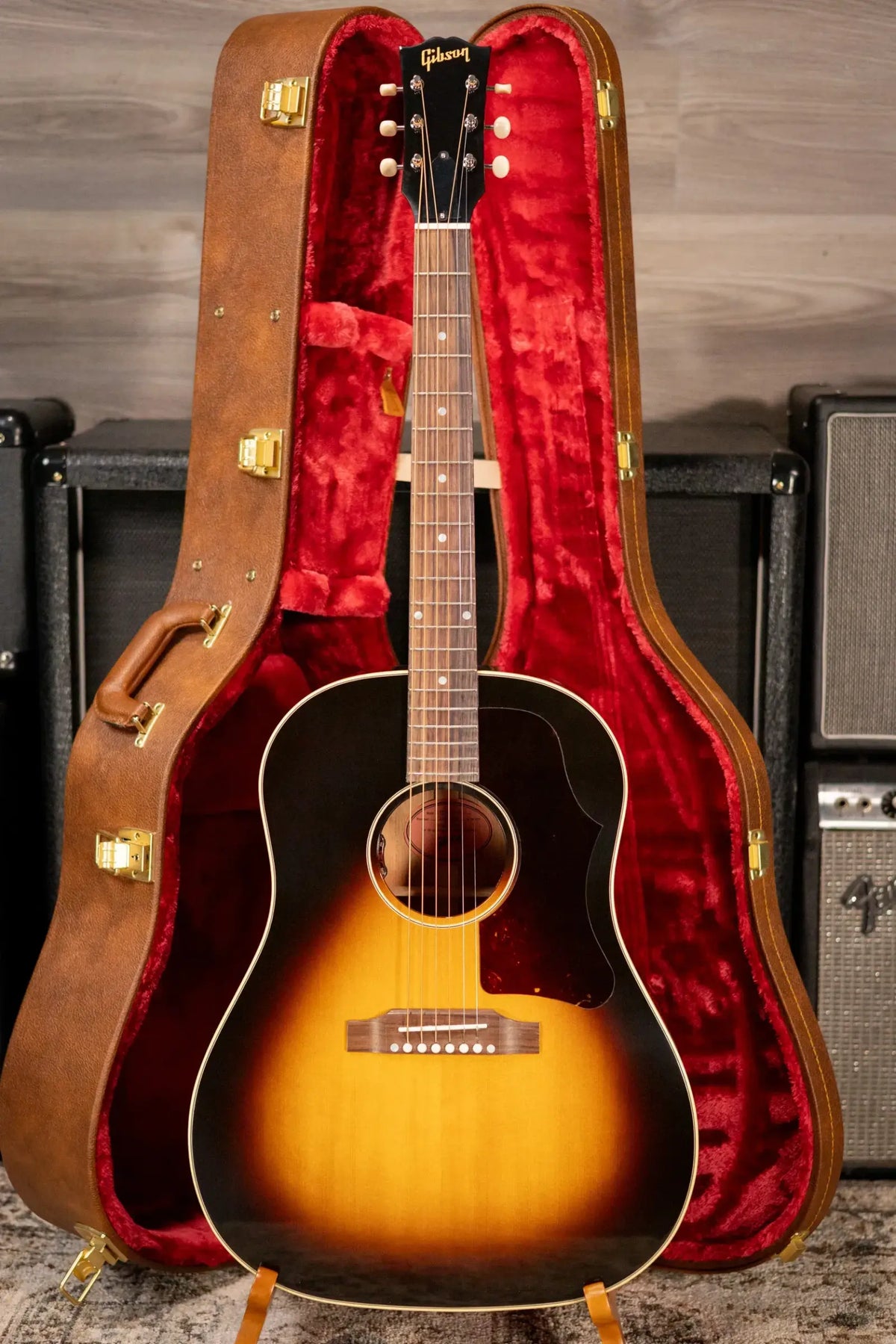 Gibson 50s J-45 Original Dreadnought Acoustic/Electric Guitar - Vintage Sunburst with Hardshell Case