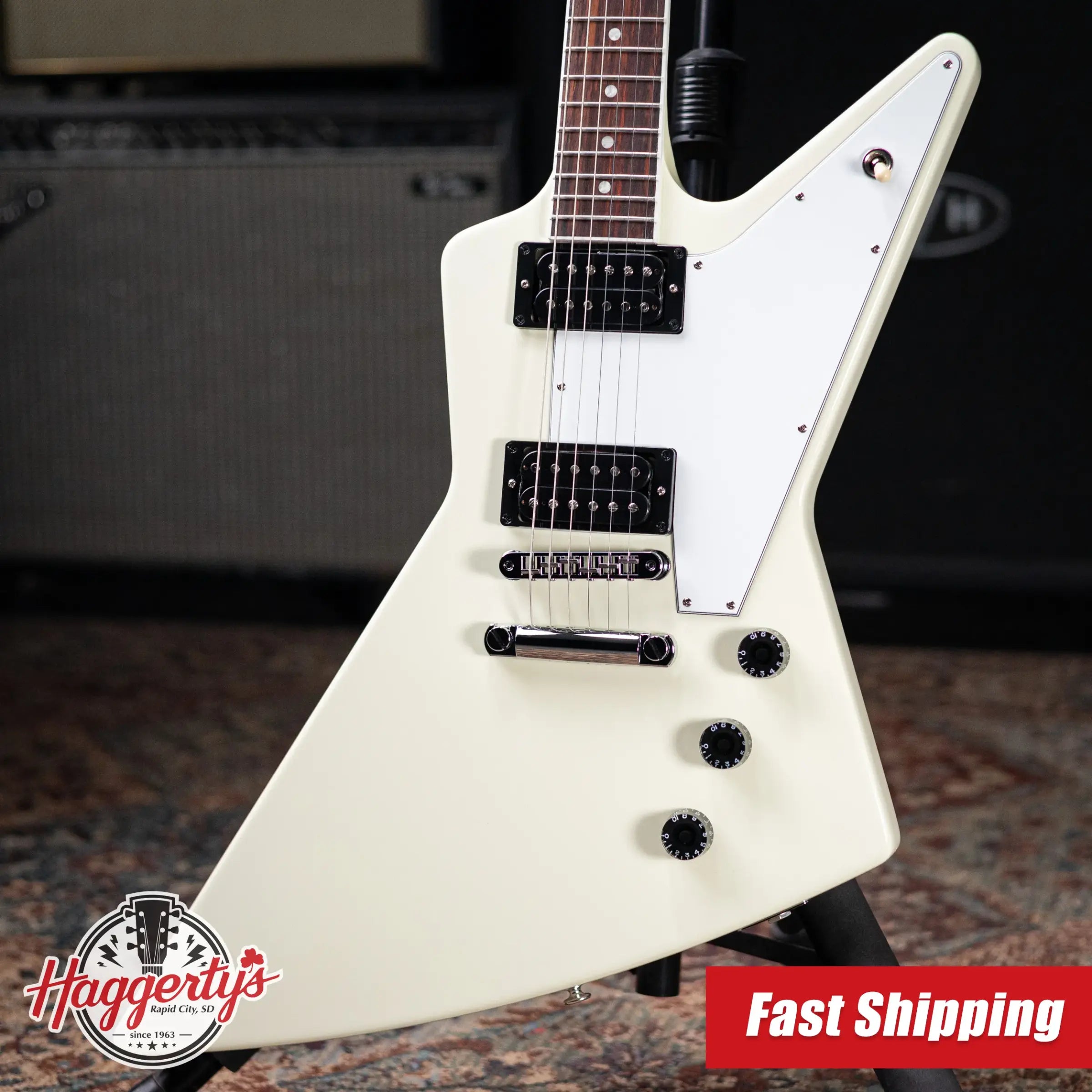 Gibson 70s Explorer Electric Guitar - Classic White with Hardshell Case