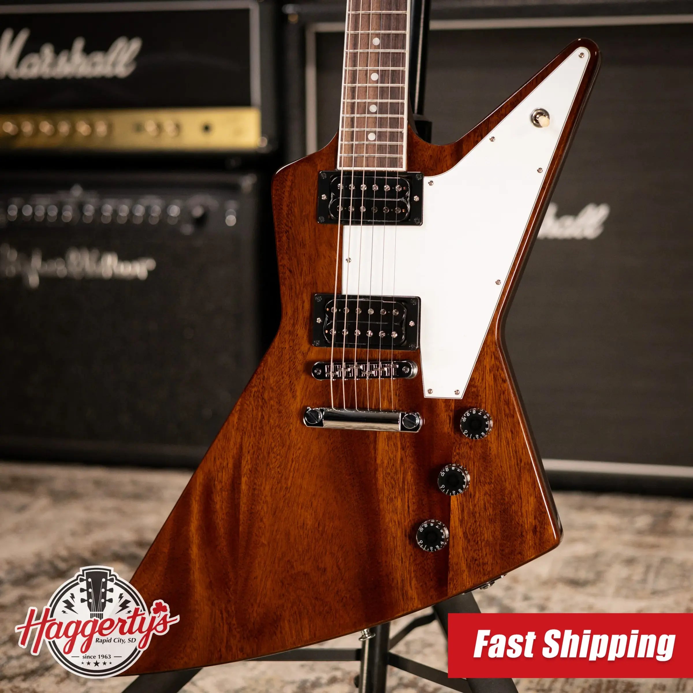 Gibson 70s Explorer Electric Guitar - Dark Walnut with Hardshell Case