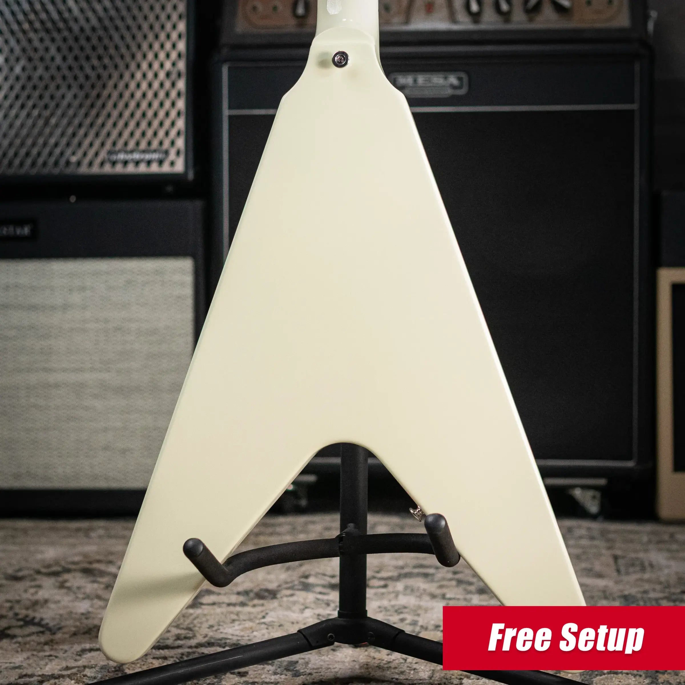 Gibson 70s Flying V Electric Guitar - Classic White with Hardshell Case