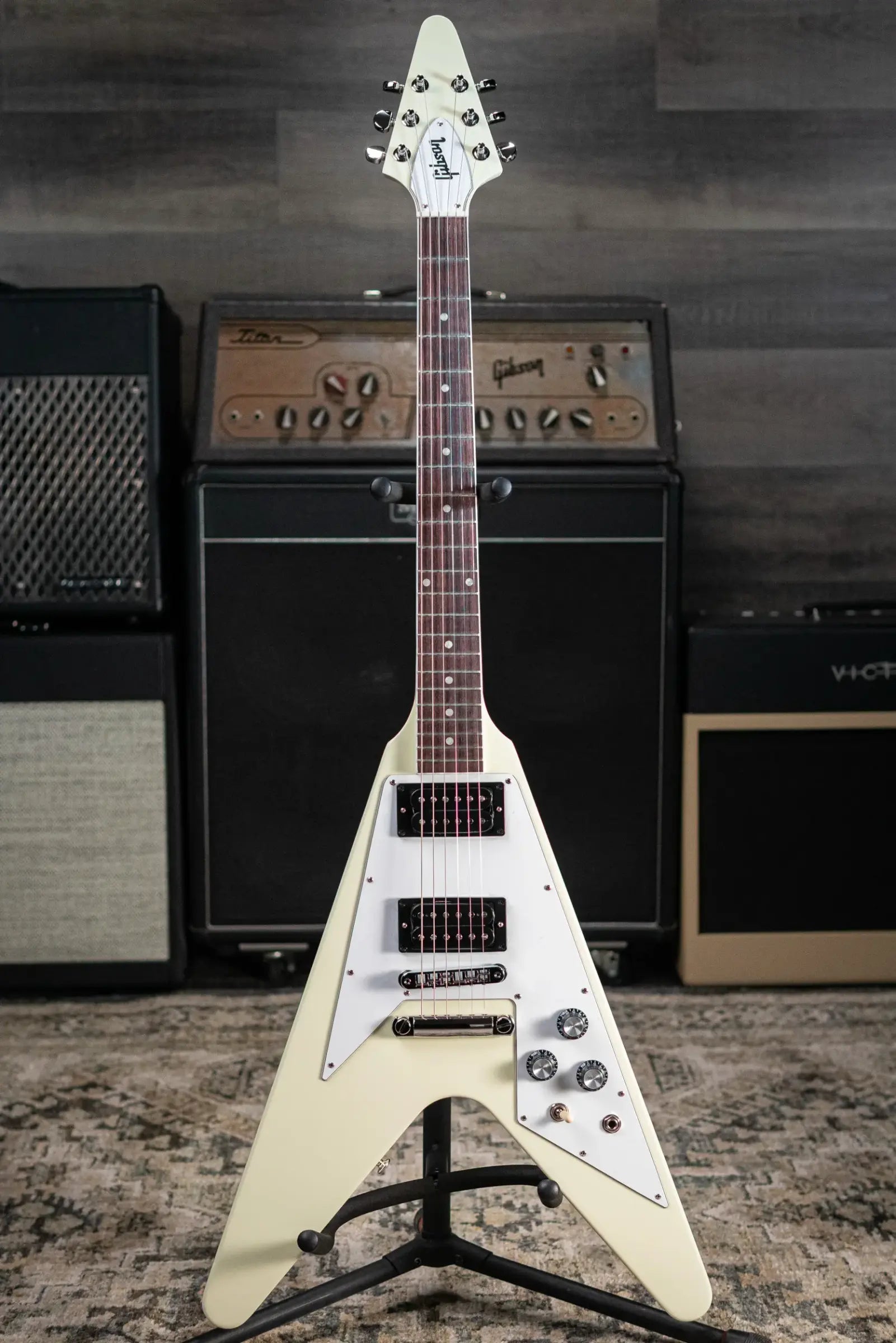 Gibson 70s Flying V Electric Guitar - Classic White with Hardshell Case