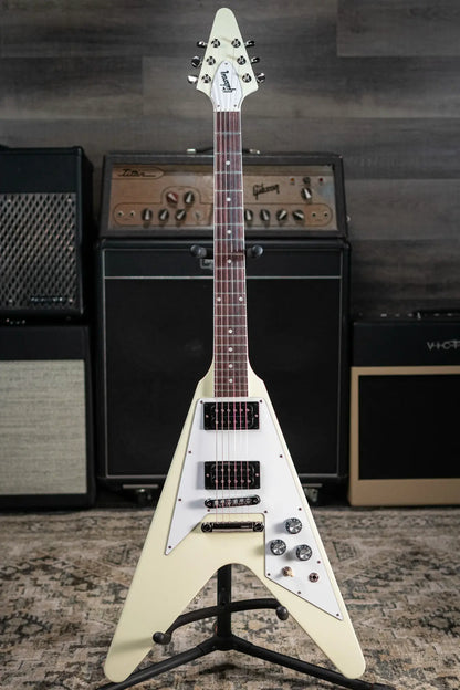 Gibson 70s Flying V Electric Guitar - Classic White with Hardshell Case