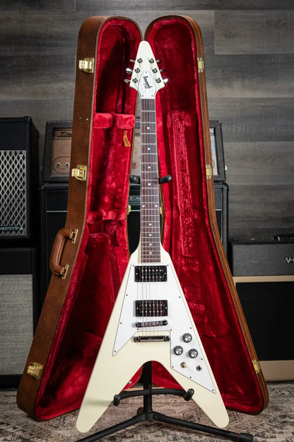 Gibson 70s Flying V Electric Guitar - Classic White with Hardshell Case