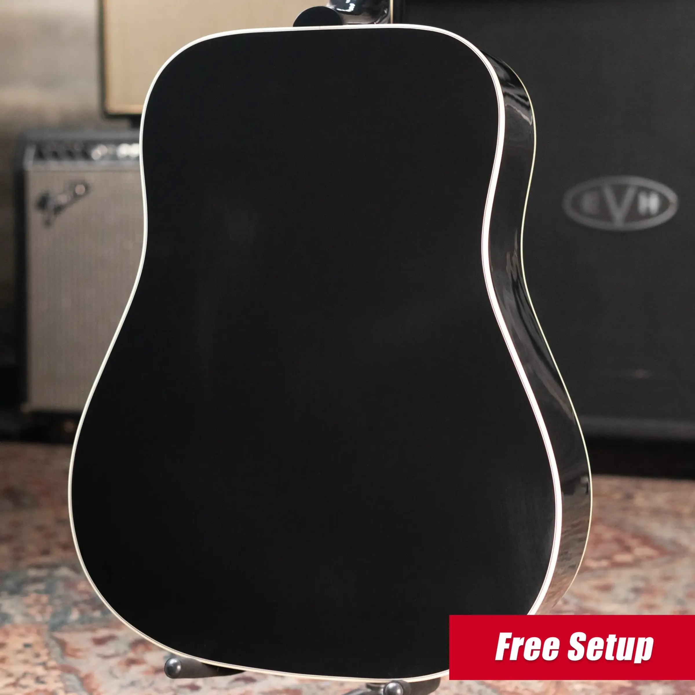 Gibson Custom Kirk Hammett Signature Raven Acoustic/Electric Guitar - Ebony with Hardshell Case